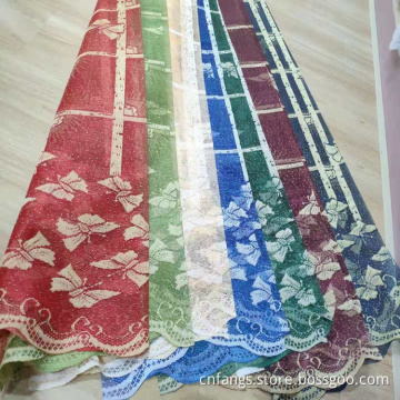 Shaoxing billiga spets varp mesh stickning gardin tyg